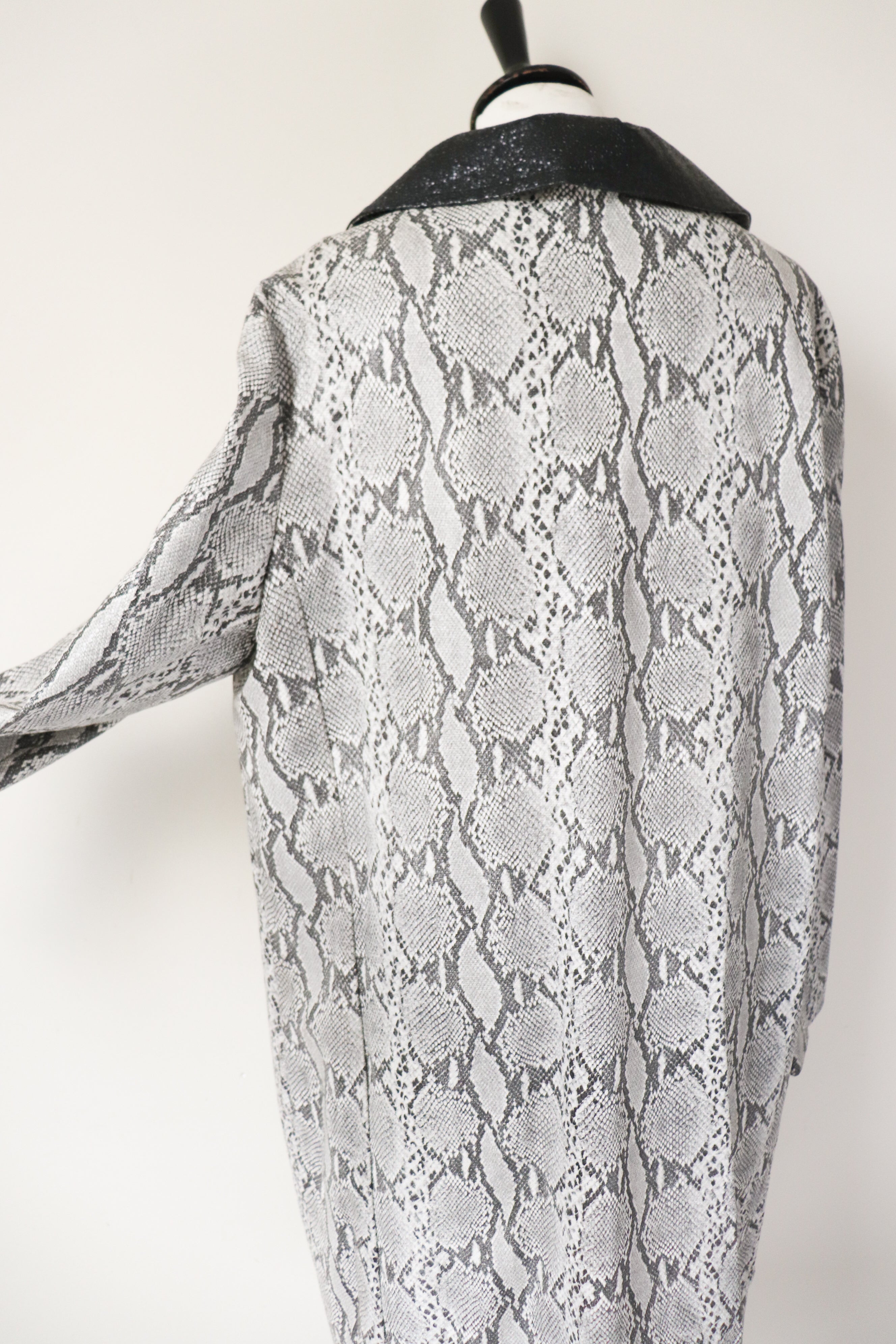 Vintage 1960s Vinyl Coat -  Snakeskin Print - XL   / UK 16