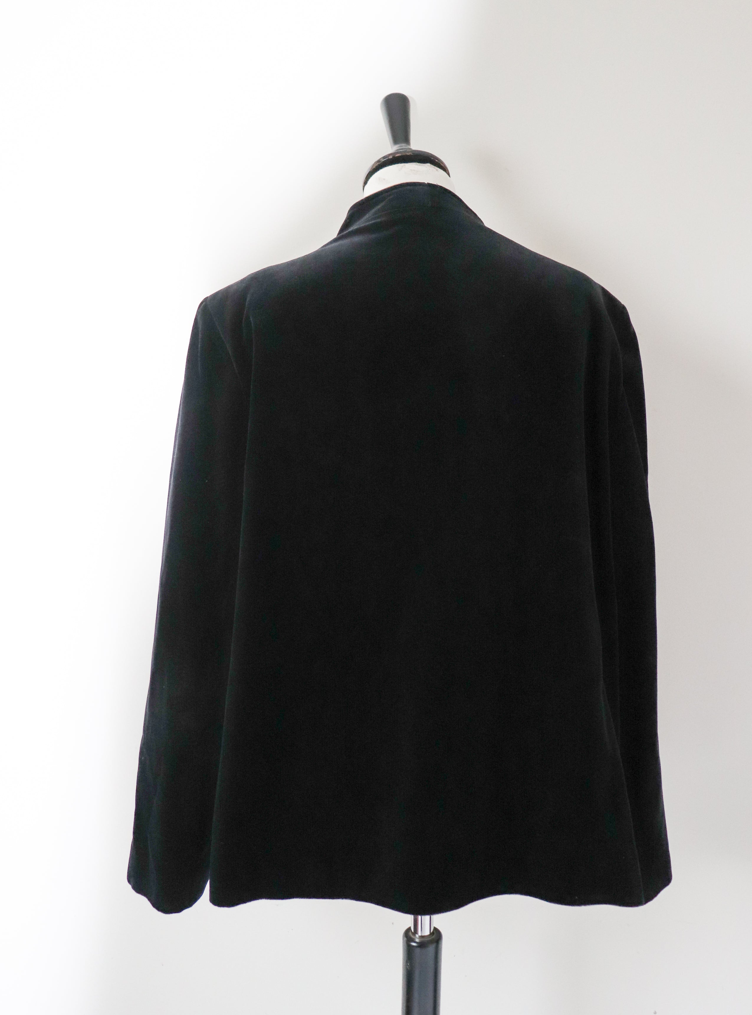 Evans Vintage Collarless Black Velvet Jacket  - Evening -  XXL - UK 18