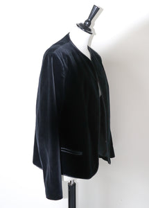 Eastex Vintage Collarless Black Velvet Jacket  - Evening -  XXL - UK 18