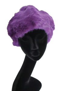 Edward Mann Purple Fur Beret Hat - Vintage 1960s - Large