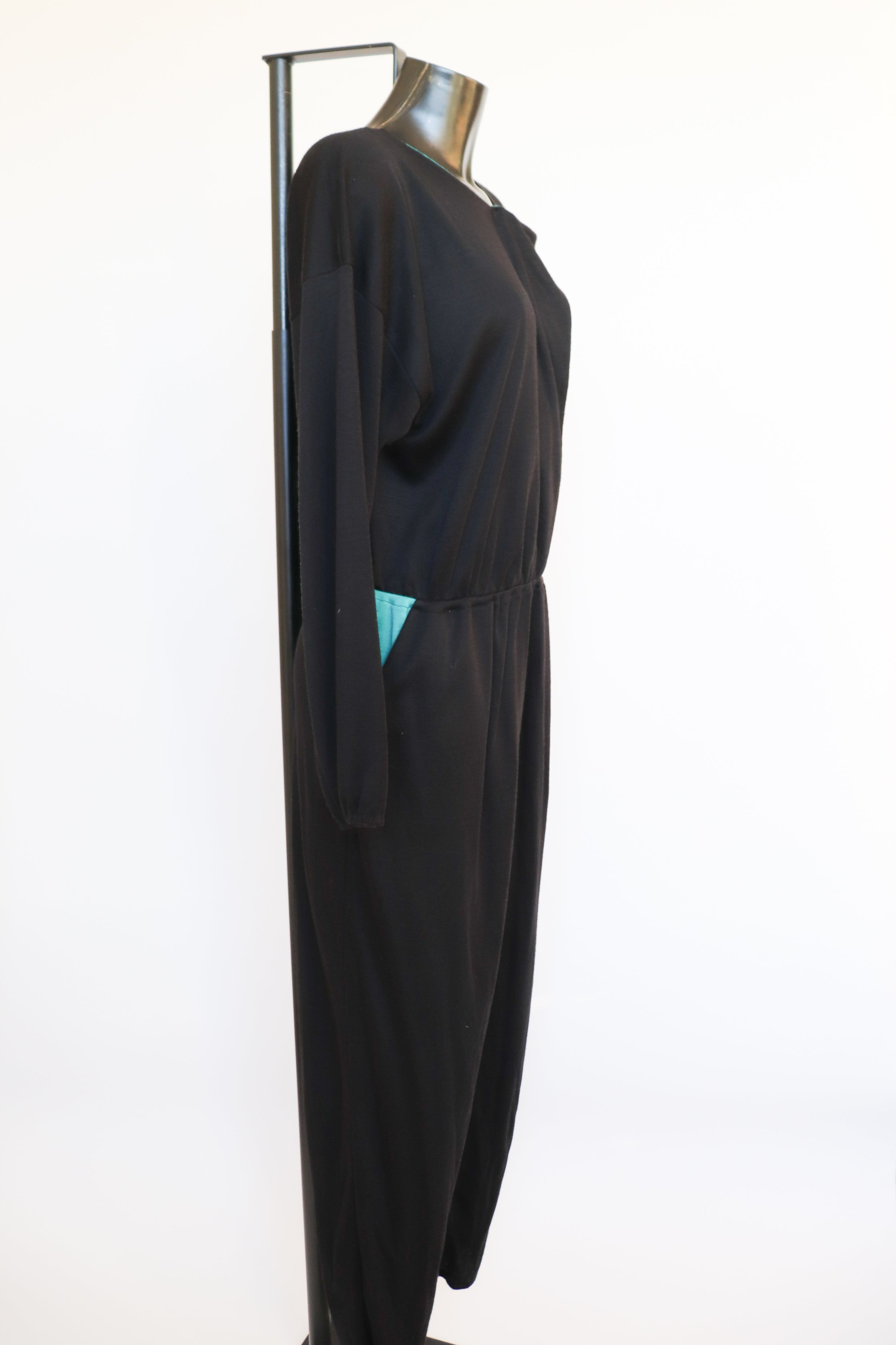 Vintage 1980s Jumpsuit - Black / Green -  Fit XL / UK 16