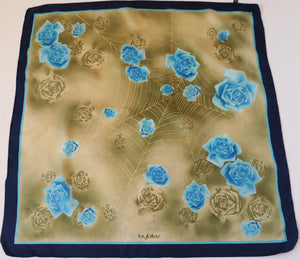 Byblos Blue Rose Silk Scarf  - Gree - LARGE