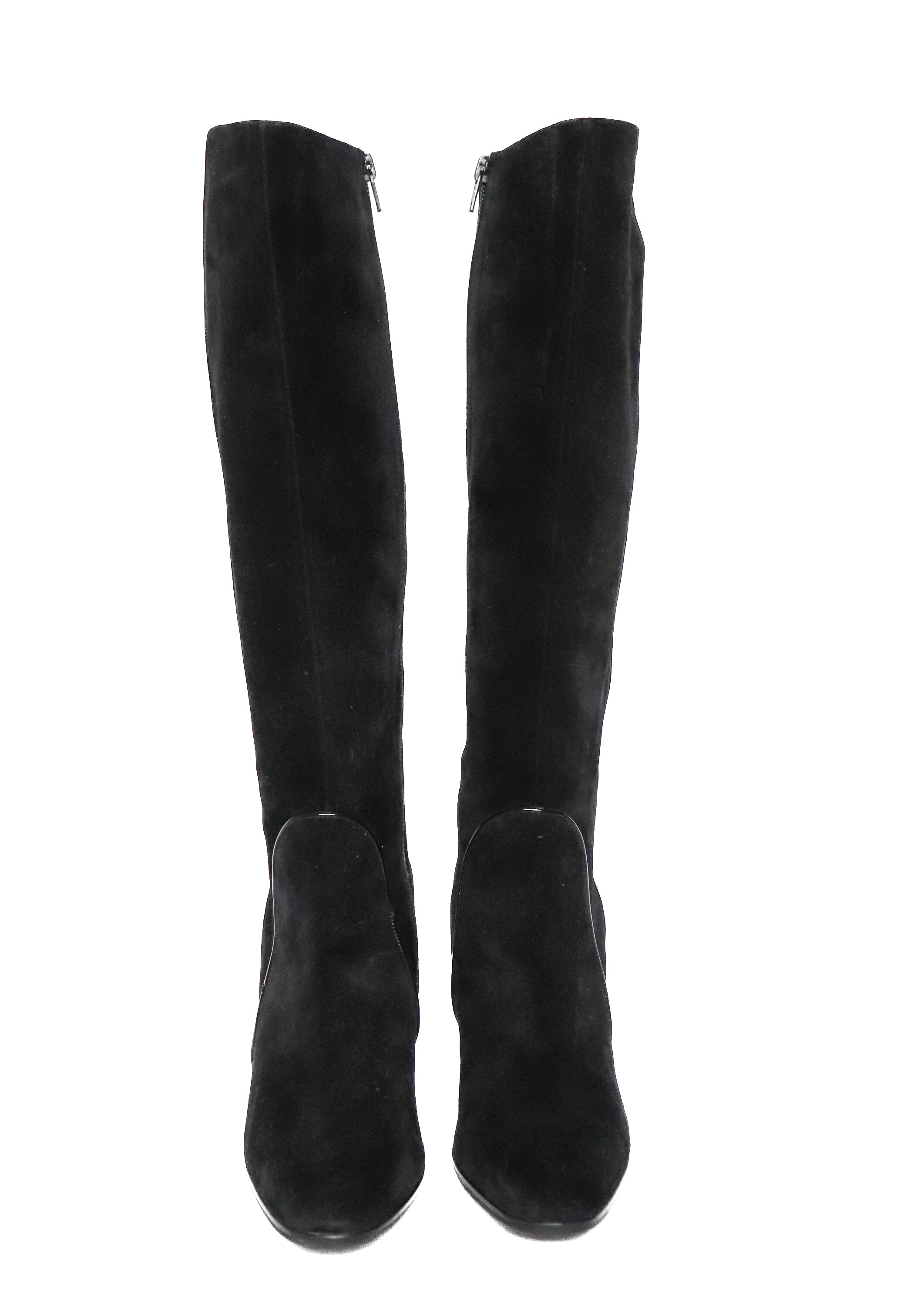 Fancetti Black Suede Leather Long Boots Fit UK 6.5 / 39.5