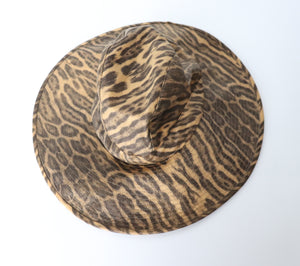 Foldable Sun Brim Hat - Leopard Print - Jacoll - Vintage 1960s - S / M