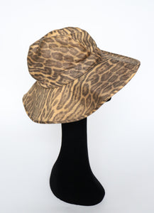 Foldable Sun Brim Hat - Leopard Print - Jacoll - Vintage 1960s - S / M