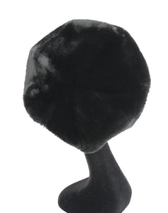 Edward Mann Black Sheepskin Fur Oversized Beret Hat - Vintage 1960s - X Large