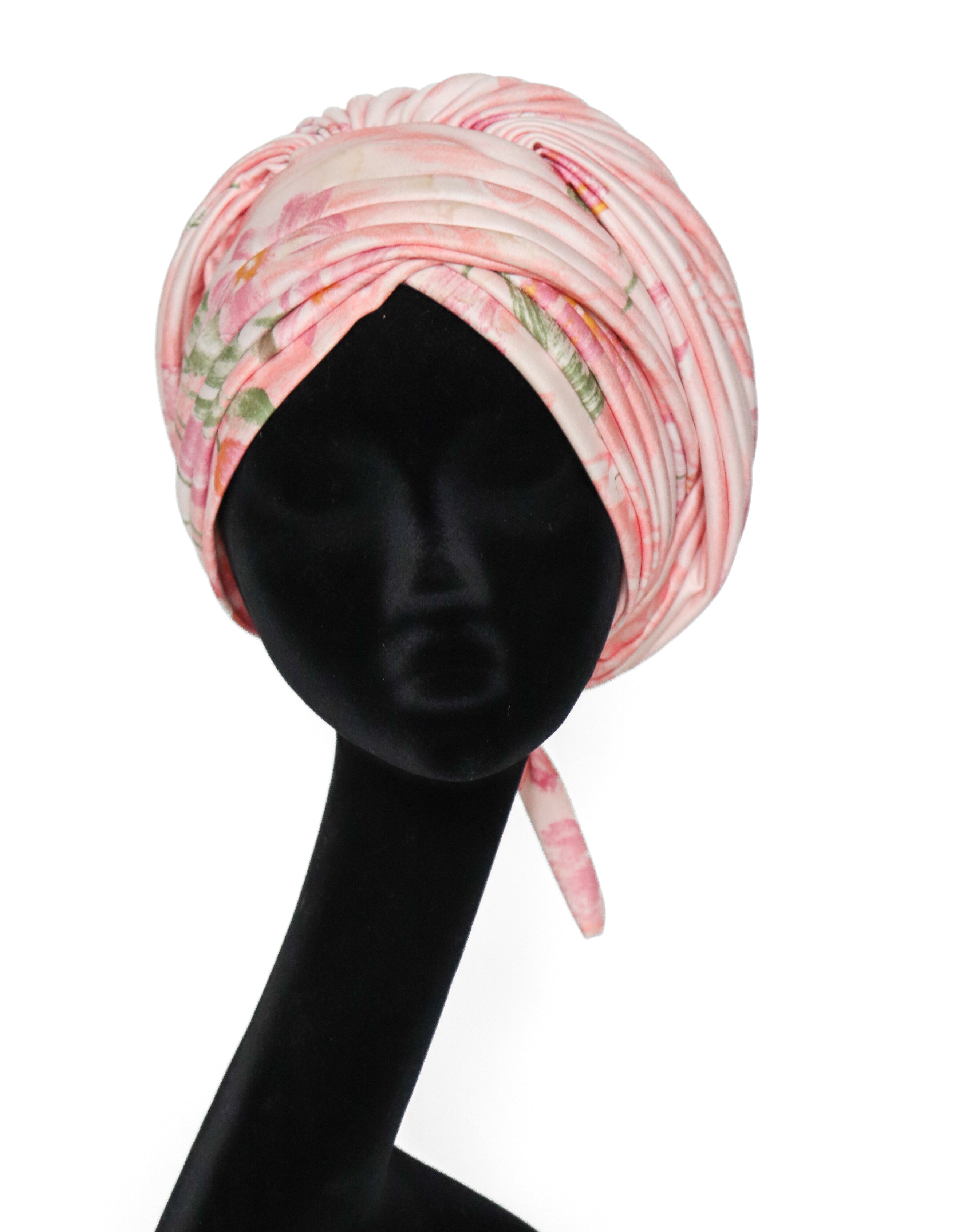 Mitzi 1960s Ladies Turban Hat - Pink Polyester  - Large