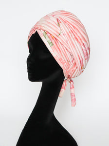 Mitzi 1960s Ladies Turban Hat - Pink Polyester  - Large