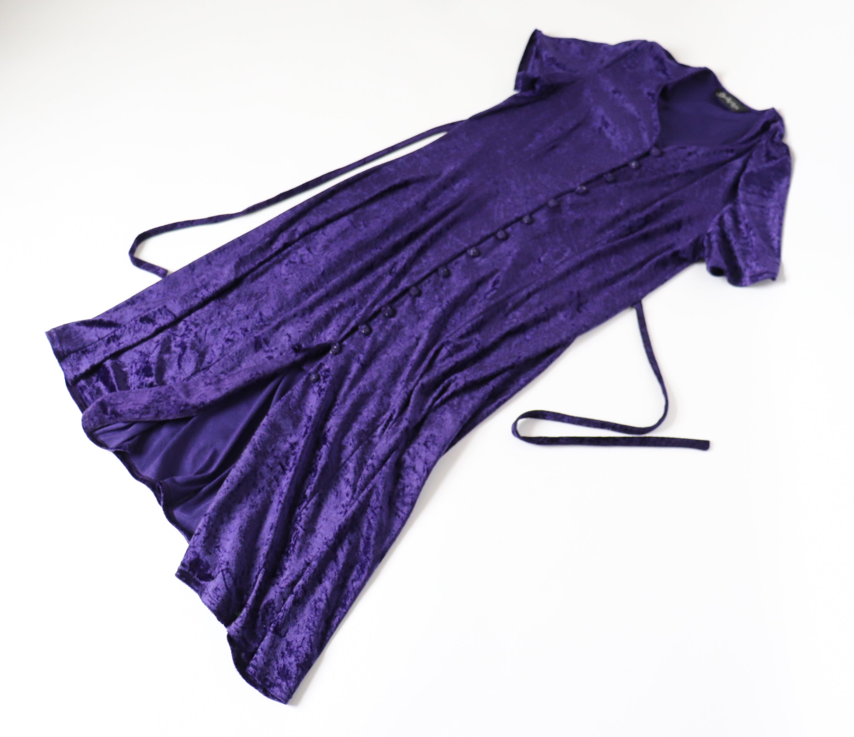 Crushed Velvet Berketex Dress - Purple - Label UK 22 - Fit XXL / UK 18