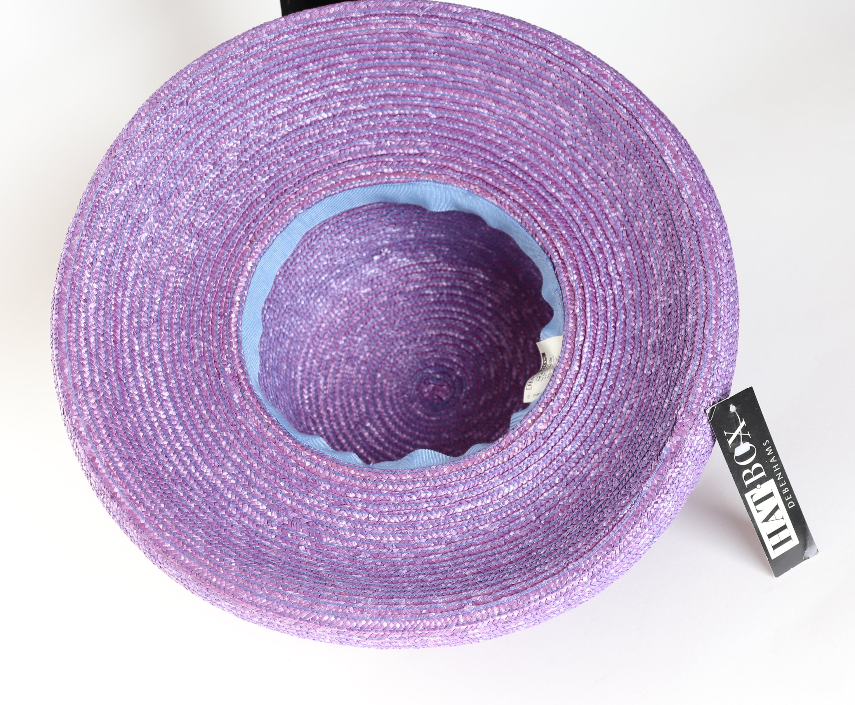 Vintage Wide Brim Hat - Debenhams 1990s - Lilac Purple - Belle Epoque Style- L