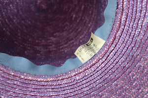 Vintage Wide Brim Hat - Debenhams 1990s - Lilac Purple - Belle Epoque Style- L