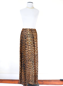 Vintage Leopard Print Maxi Skirt / Dress  - 1970s- XX Long   UK 14 / 16