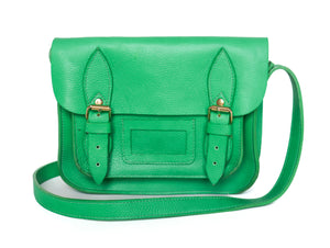 Small Green Leather Satchel Bag - Beirut Satchel - Crossbody Bag