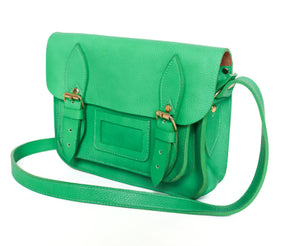 Small Green Leather Satchel Bag - Beirut Satchel - Crossbody Bag