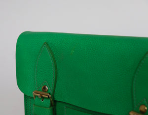 Small Green Leather Satchel Bag - Beirut Satchel - Crossbody Bag