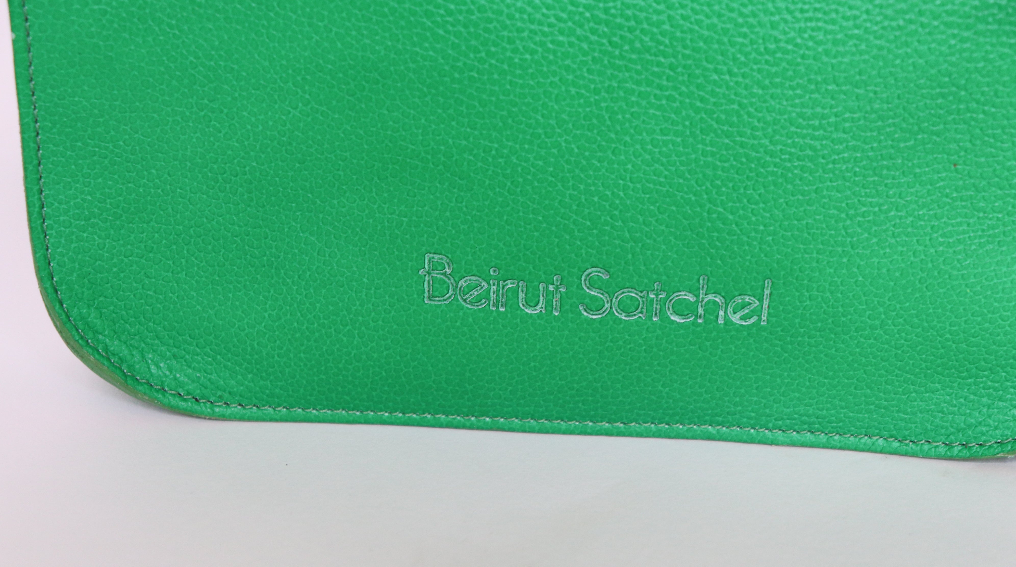 Small Green Leather Satchel Bag - Beirut Satchel - Crossbody Bag