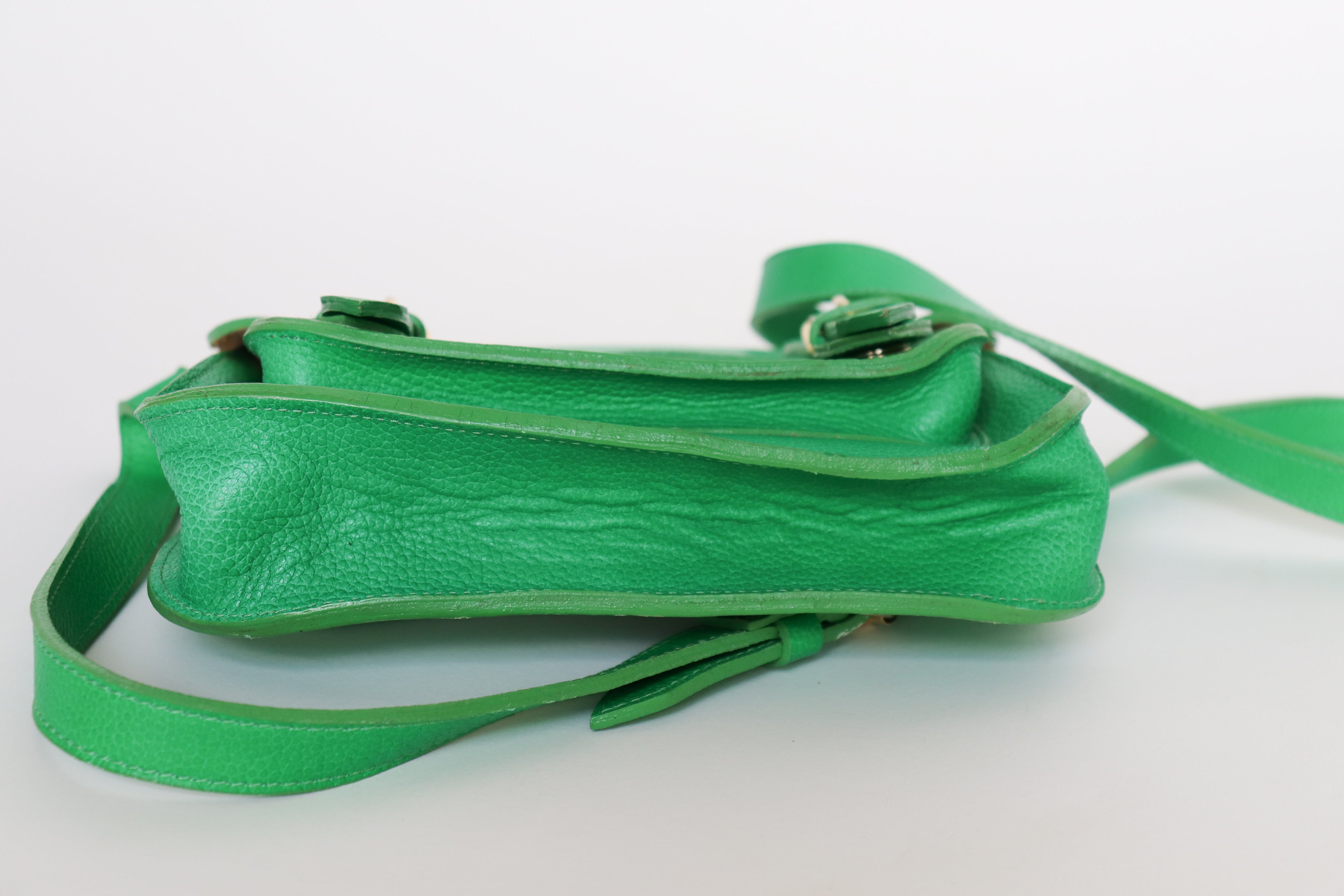 Small Green Leather Satchel Bag - Beirut Satchel - Crossbody Bag