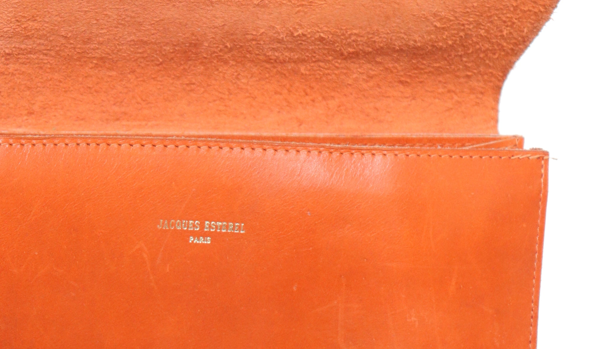 Jacques Esterel Leather Tote Bag  / Handbag - Orange Tan - Small