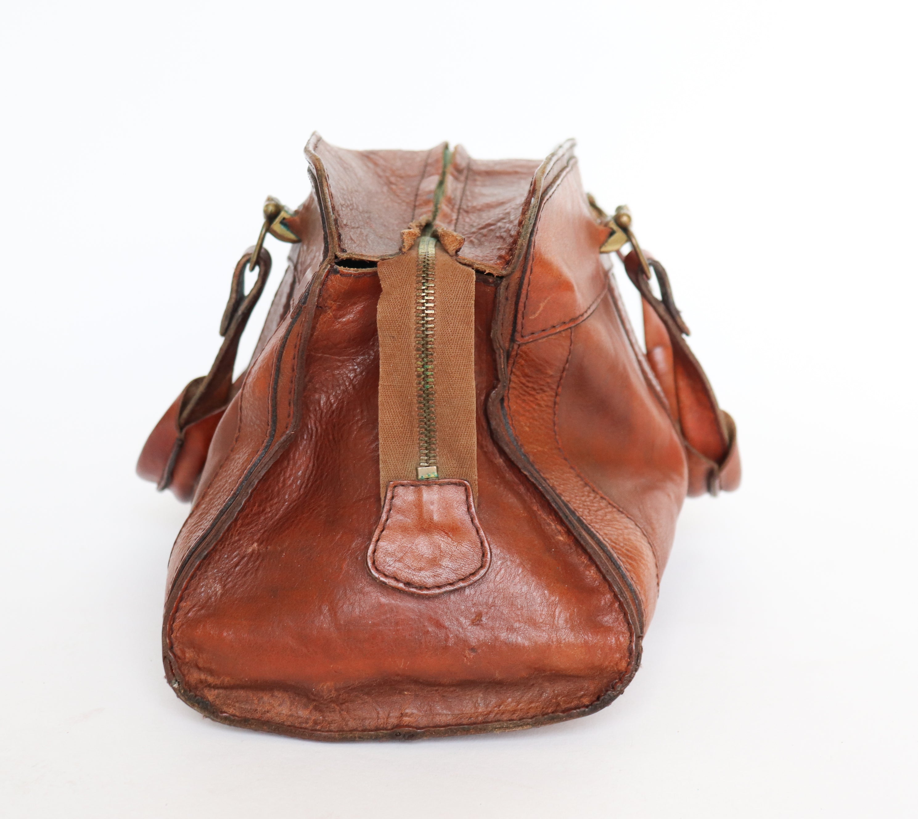 Large Tan Brown Vintage Tote / Top Handle Bag - Gren - 1970s