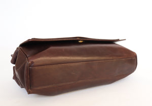 Vintage Brown Leather Tote Bag - 1990s - Large