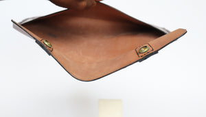 Vintage Clutch Bag - Tan Brown Leather - 1970s - Small