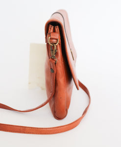 Tan Brown Leather Vintage Shoulder Bag - Palladium - 1980s  - Medium