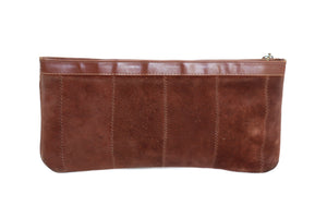 Vintage Clutch Bag - Brown Suede Leather - 1960s - Small