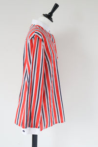 Debenhams Striped Shirt - Vintage 1980s - Red / White/ Blue  - Fit L / UK 14