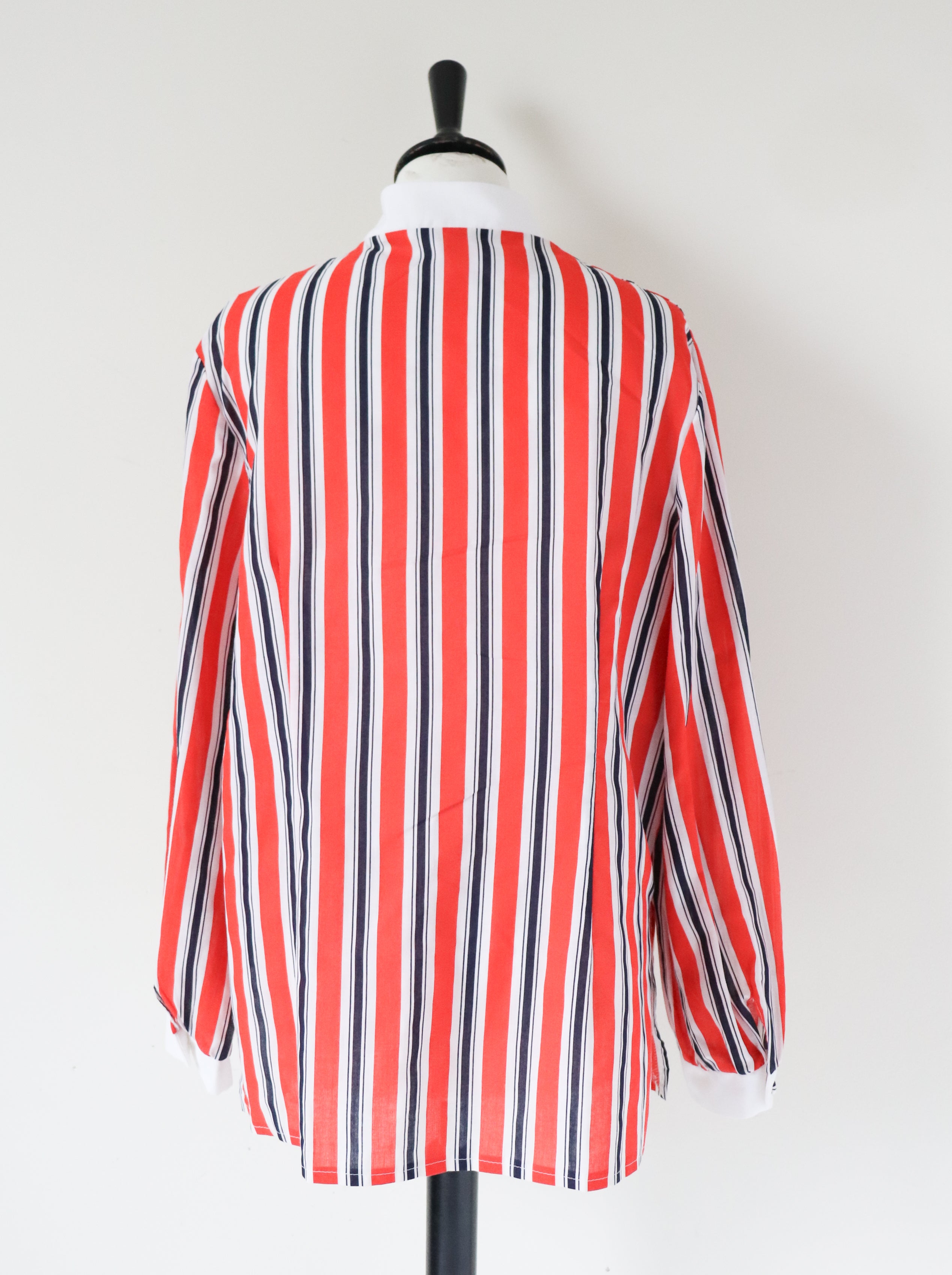 Debenhams Striped Shirt - Vintage 1980s - Red / White/ Blue  - Fit L / UK 14