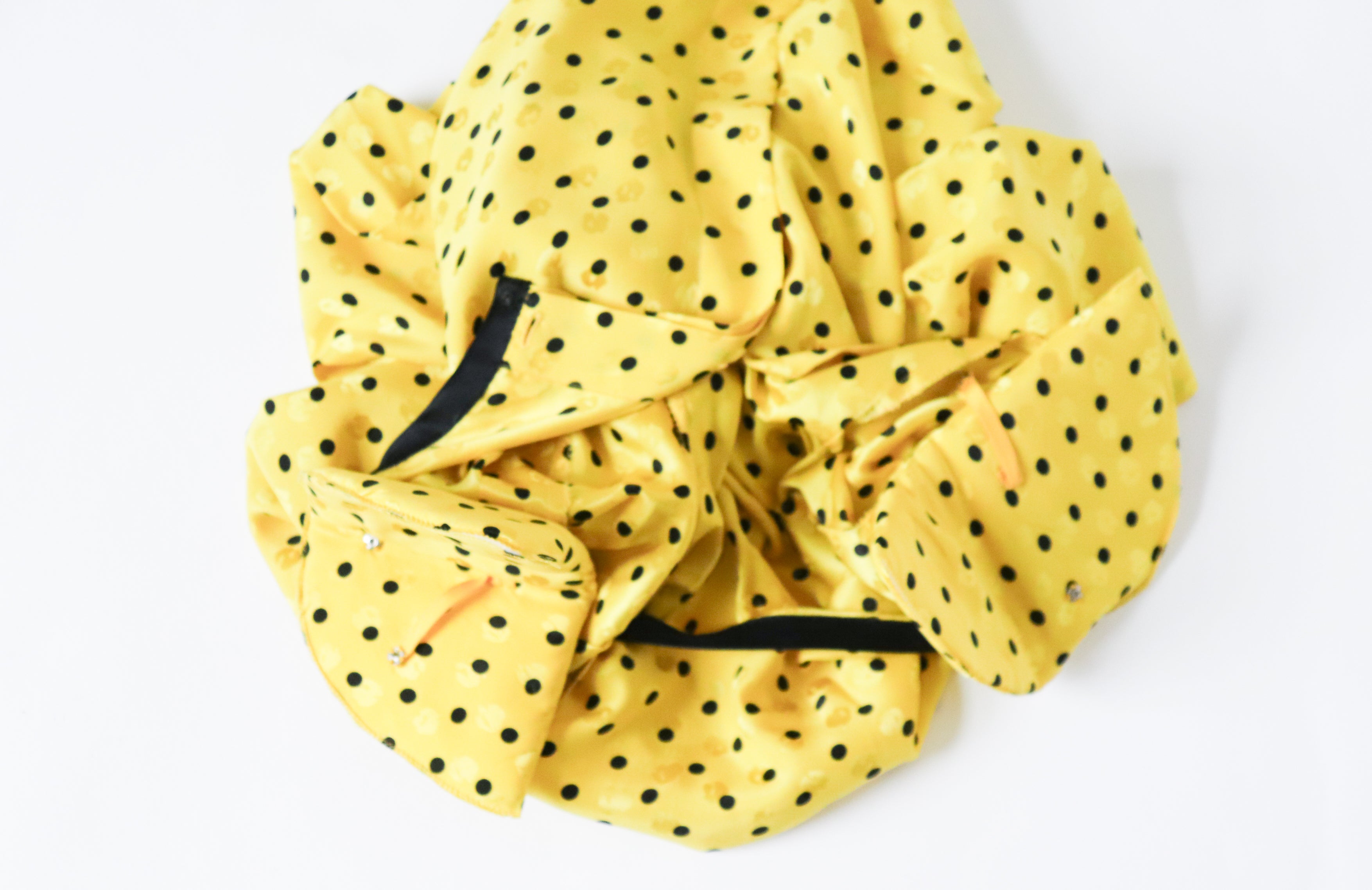 Yellow Spotted Vintage Silk Blouse - Long Sleeves - 1990s - UK 12 / 14