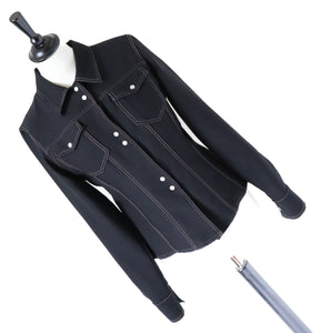 Black Western / Cowboy Fitted Shirt - Long Sleeves  - Fit UK 8 / 10