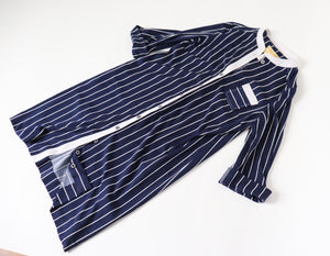 Berketerx Vintage Shirt  Dress - Blue / White Striped - Fit L / UK 14