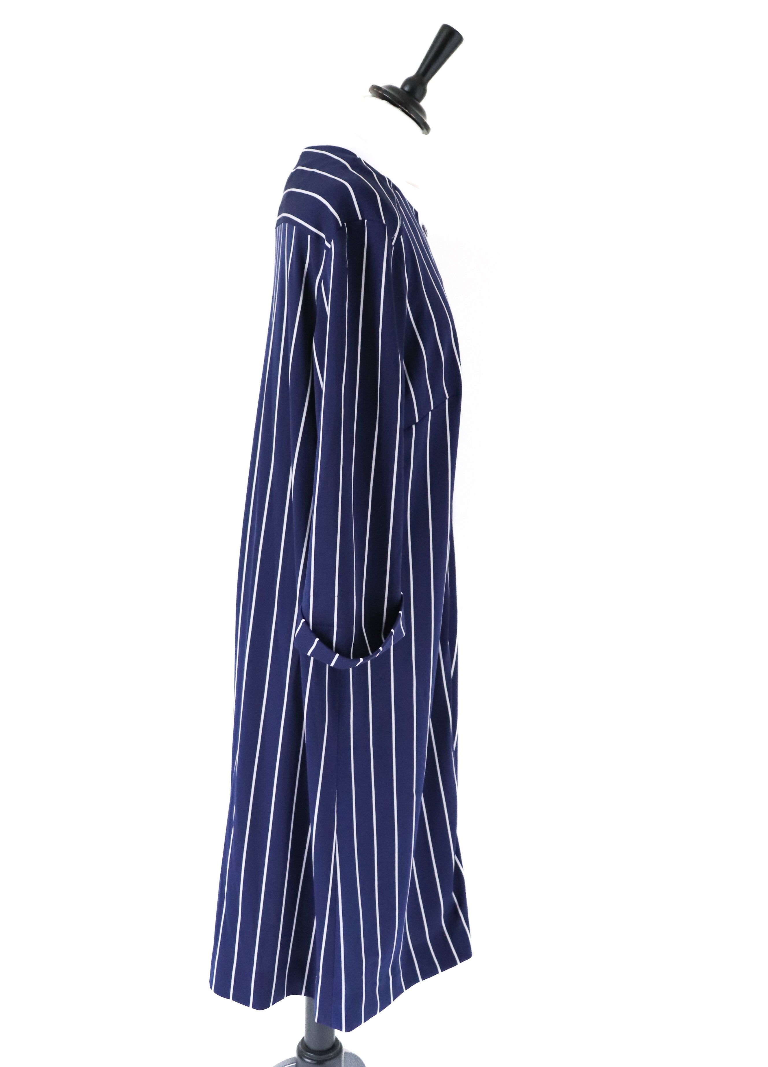 Berketex Vintage Shirt  Dress - Blue / White Striped - Fit L / UK 14