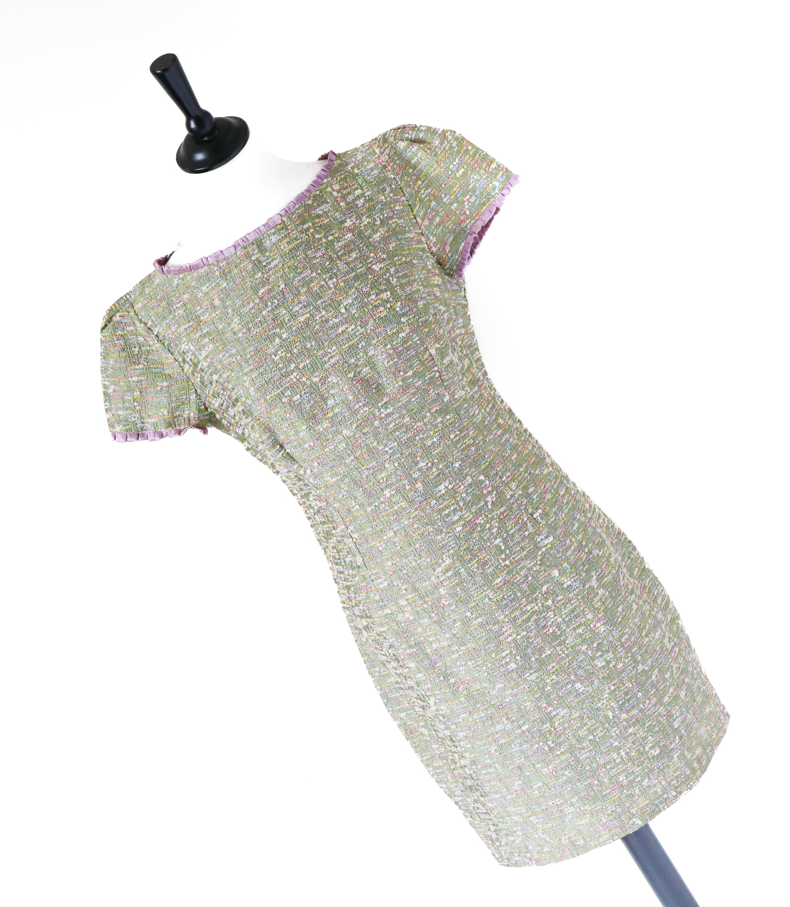 Tweed Boucl Shift Dress - Green - XXS - Fit UK 6 / 8 Marshmallow Mountain Tweed Boucl Shift Dress - Green - XXS - Fit UK 6 / 8 Marshmallow Mountain