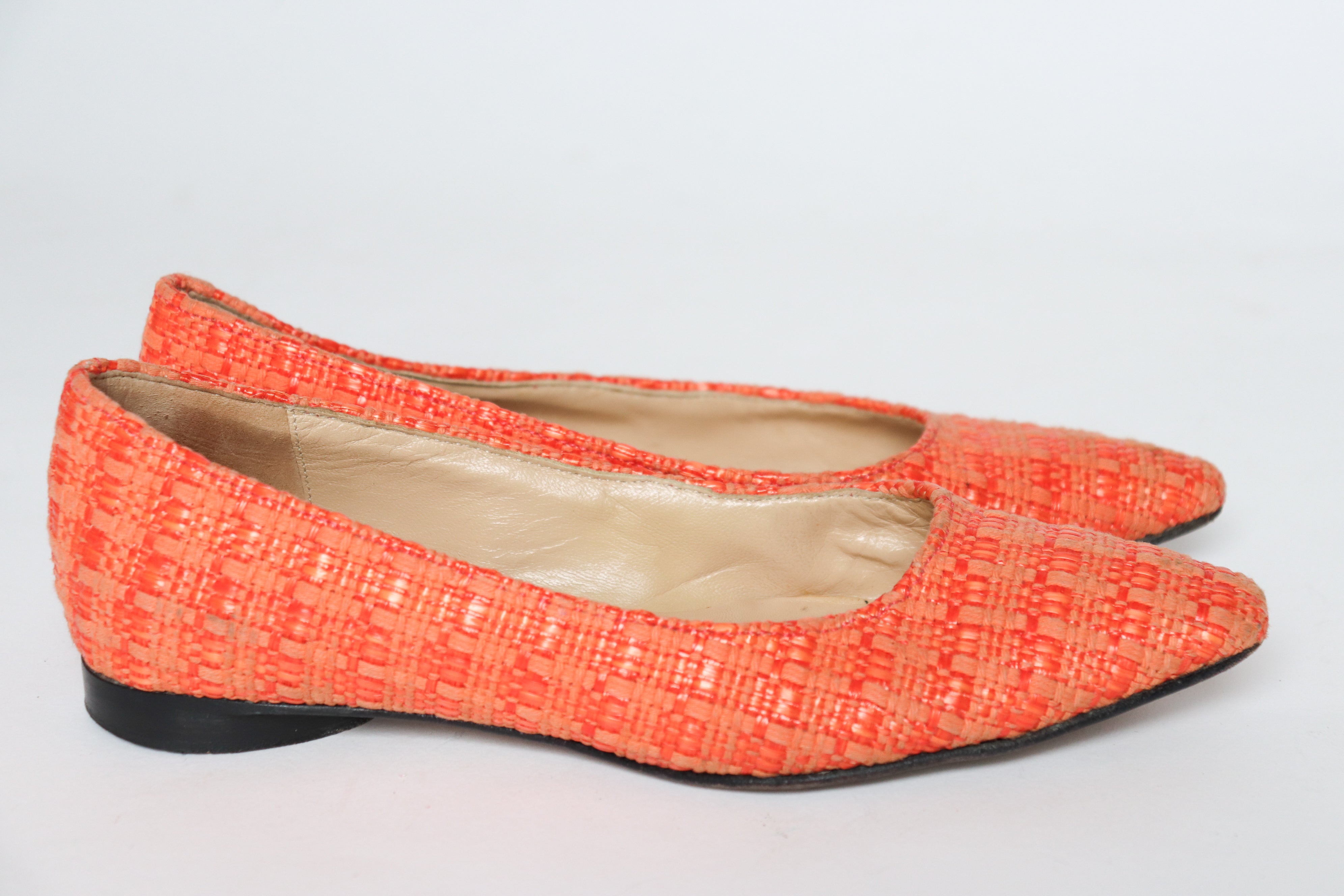 Joseph Azagury Raffia Flat Pumps - Orange - 36 /  / UK 3