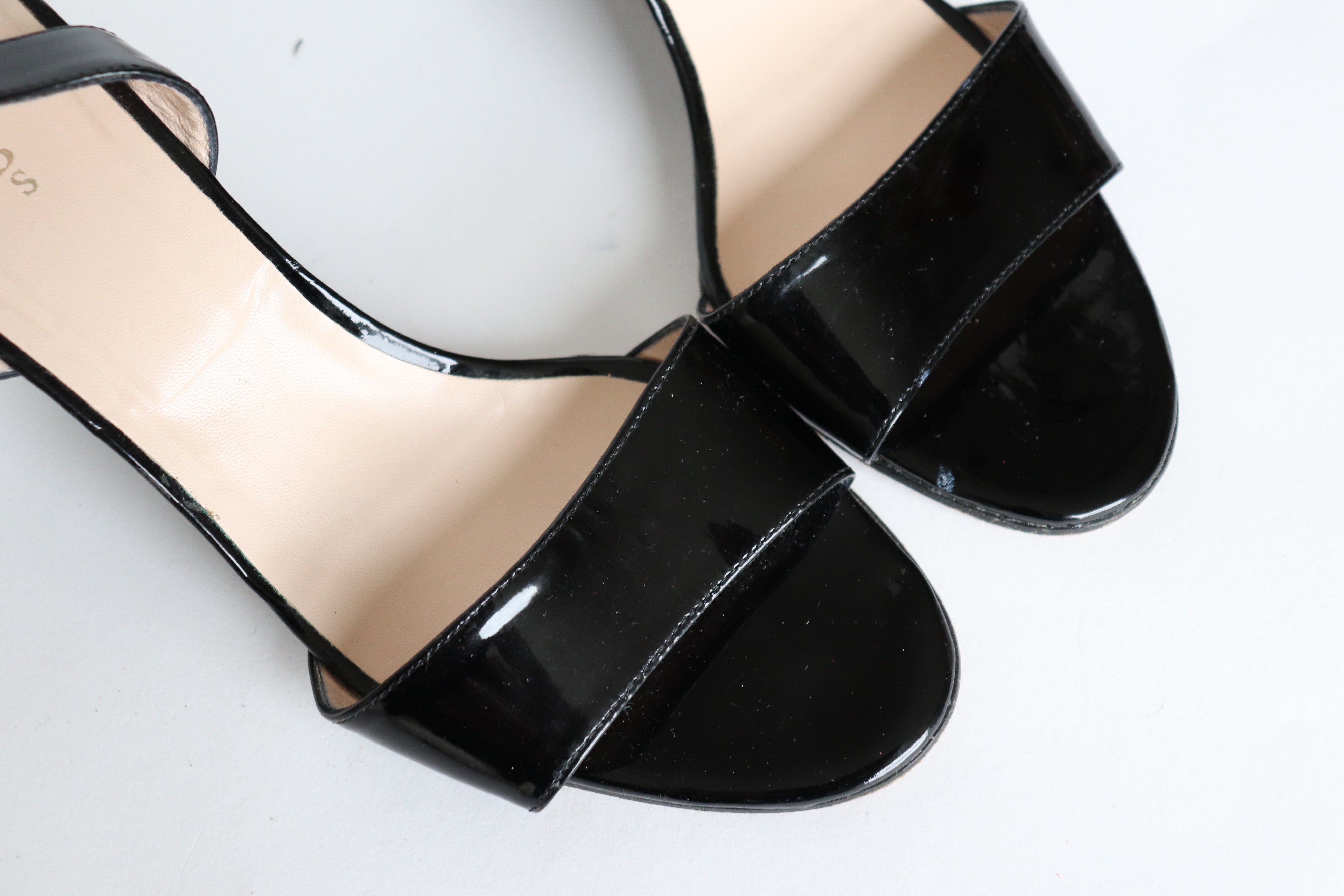 Hobbs Wedge Heel Slingback Sandals - Black Patent Leather - 41 / UK 8