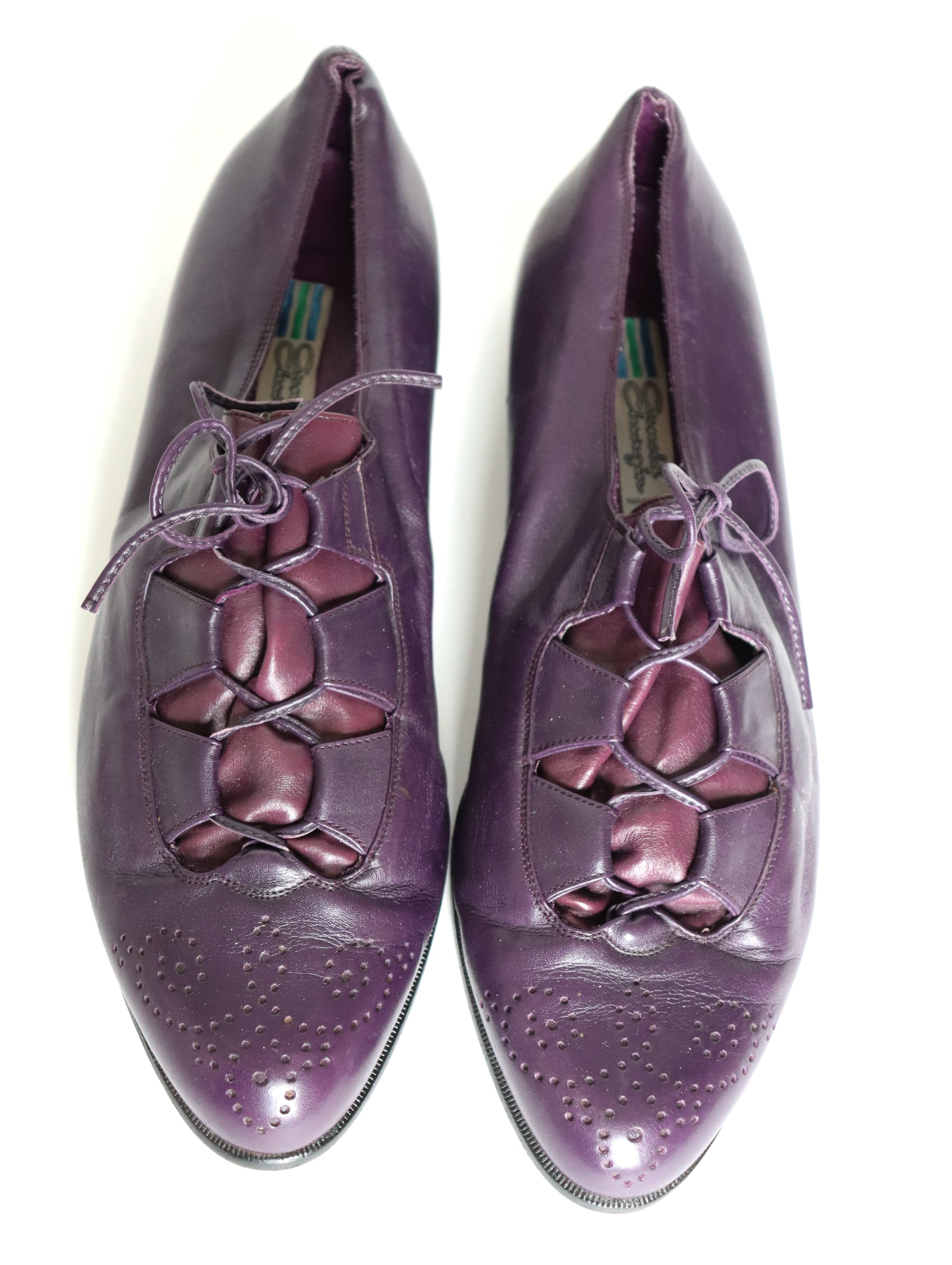 Vintage Arnold Churgin  Ghillie Brogues - Purple Leather - Fit 39 / UK 6