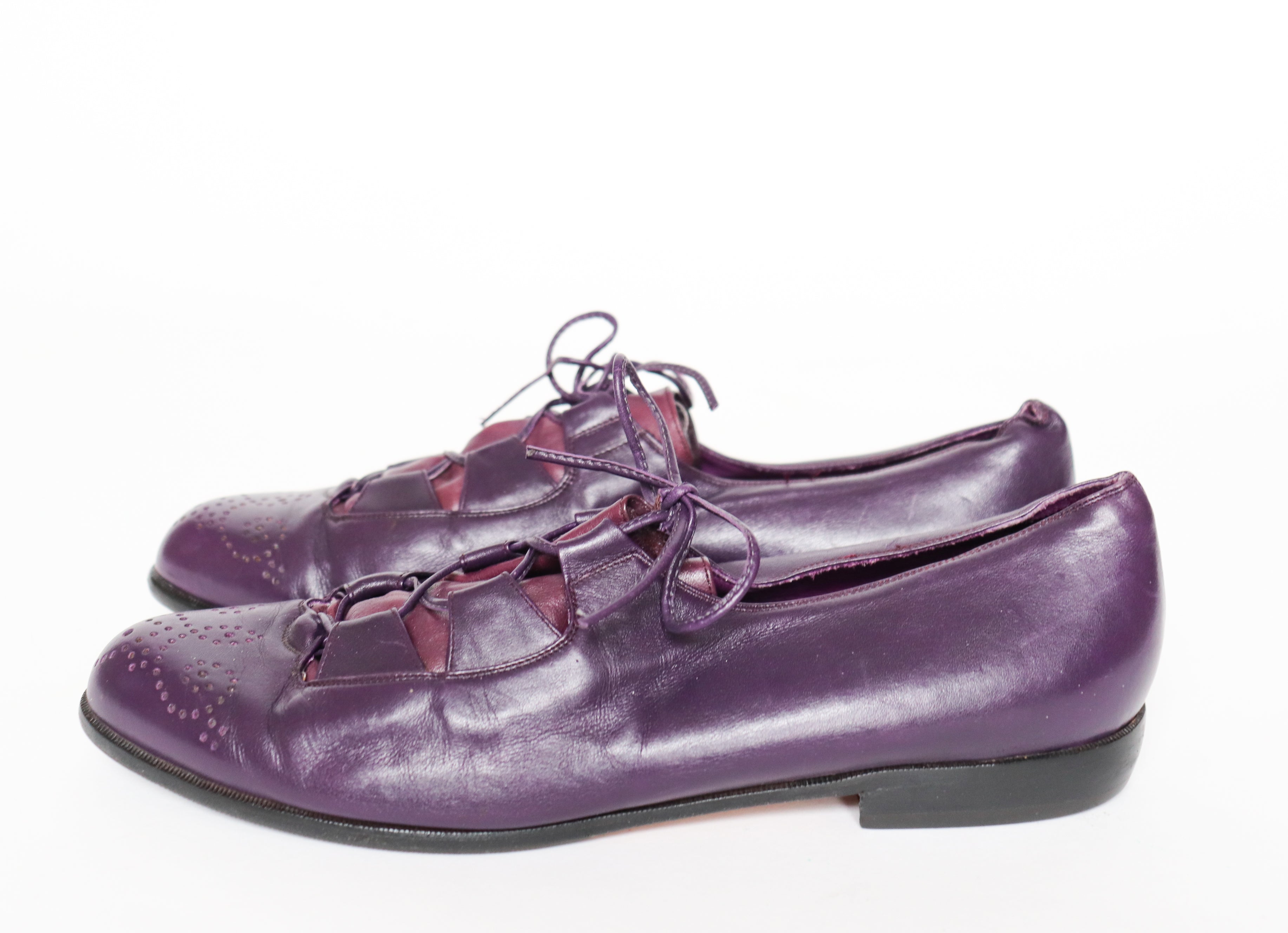 Vintage Arnold Churgin  Ghillie Brogues - Purple Leather - Fit 39 / UK 6