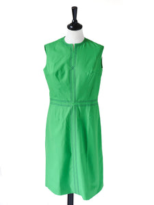 1960s  Vintage  Shift Dress - Green - Sleeveless - Togati -  XS/S - UK 8 / 10