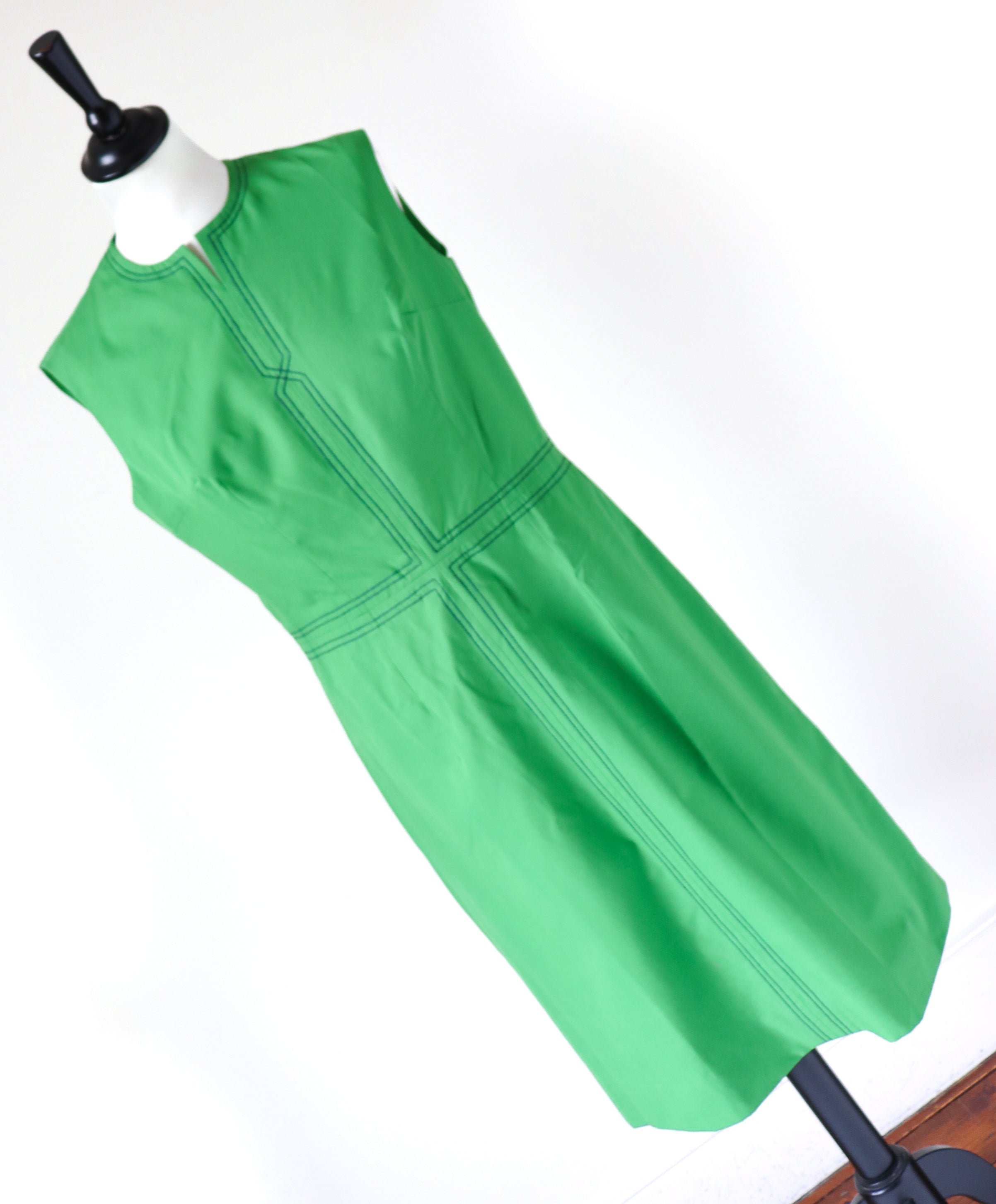 1960s  Vintage  Shift Dress - Green - Sleeveless - Togati -  XS/S - UK 8 / 10