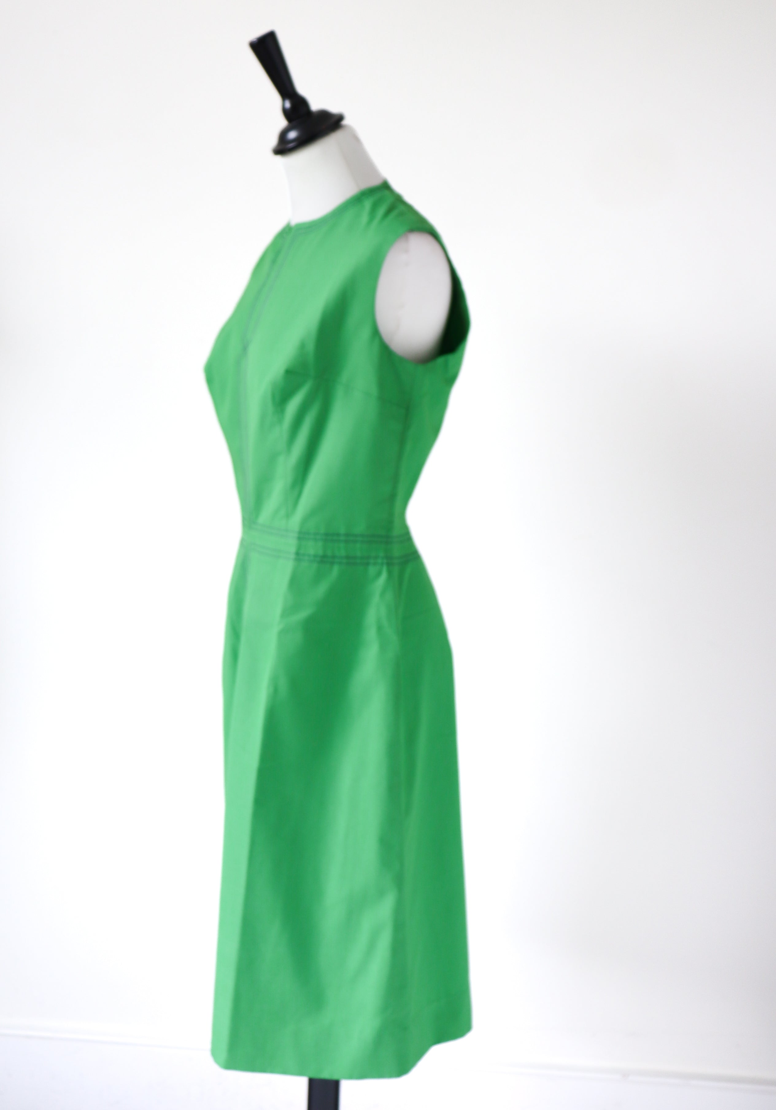 1960s  Vintage  Shift Dress - Green - Sleeveless - Togati -  XS/S - UK 8 / 10