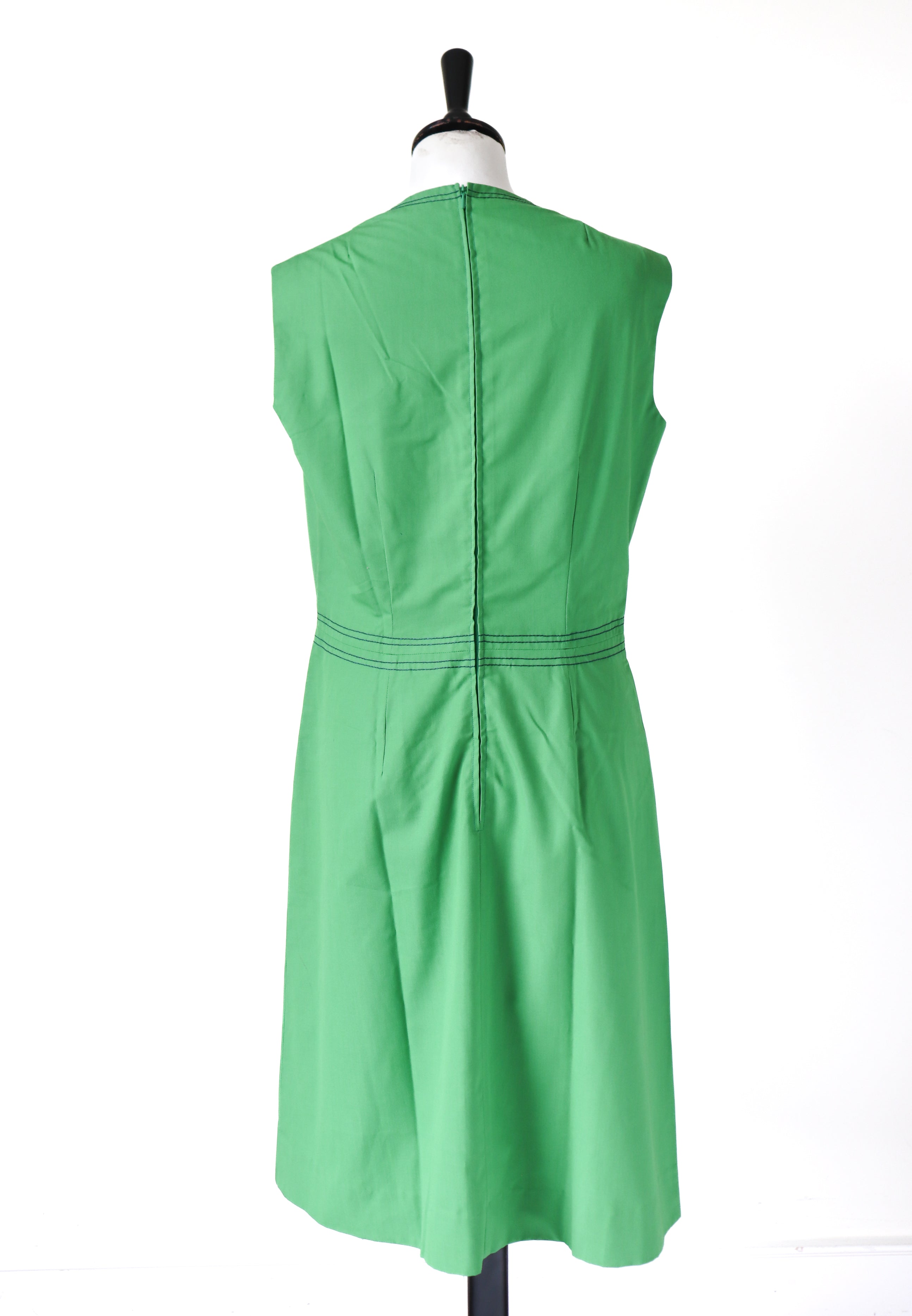 1960s  Vintage  Shift Dress - Green - Sleeveless - Togati -  XS/S - UK 8 / 10