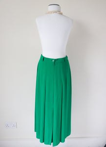 Vintage Pleated Midi Skirt - Green - Essentials - Crepe -  Fit TALL S / M