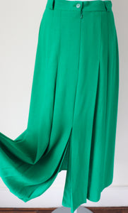 Vintage Pleated Midi Skirt - Green - Essentials - Crepe -  Fit TALL S / M