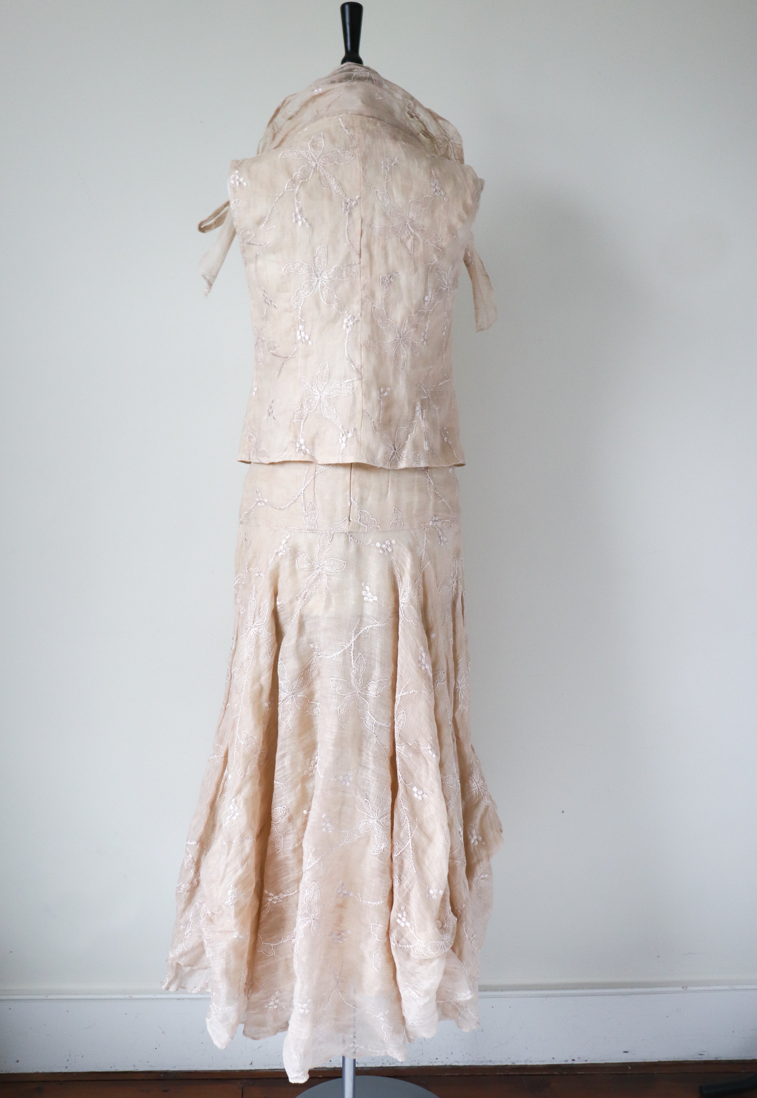 Joyce Ridings Suit - Skirt /  Corset Top - Prom / Wedding - XXS - UK 6 / 8