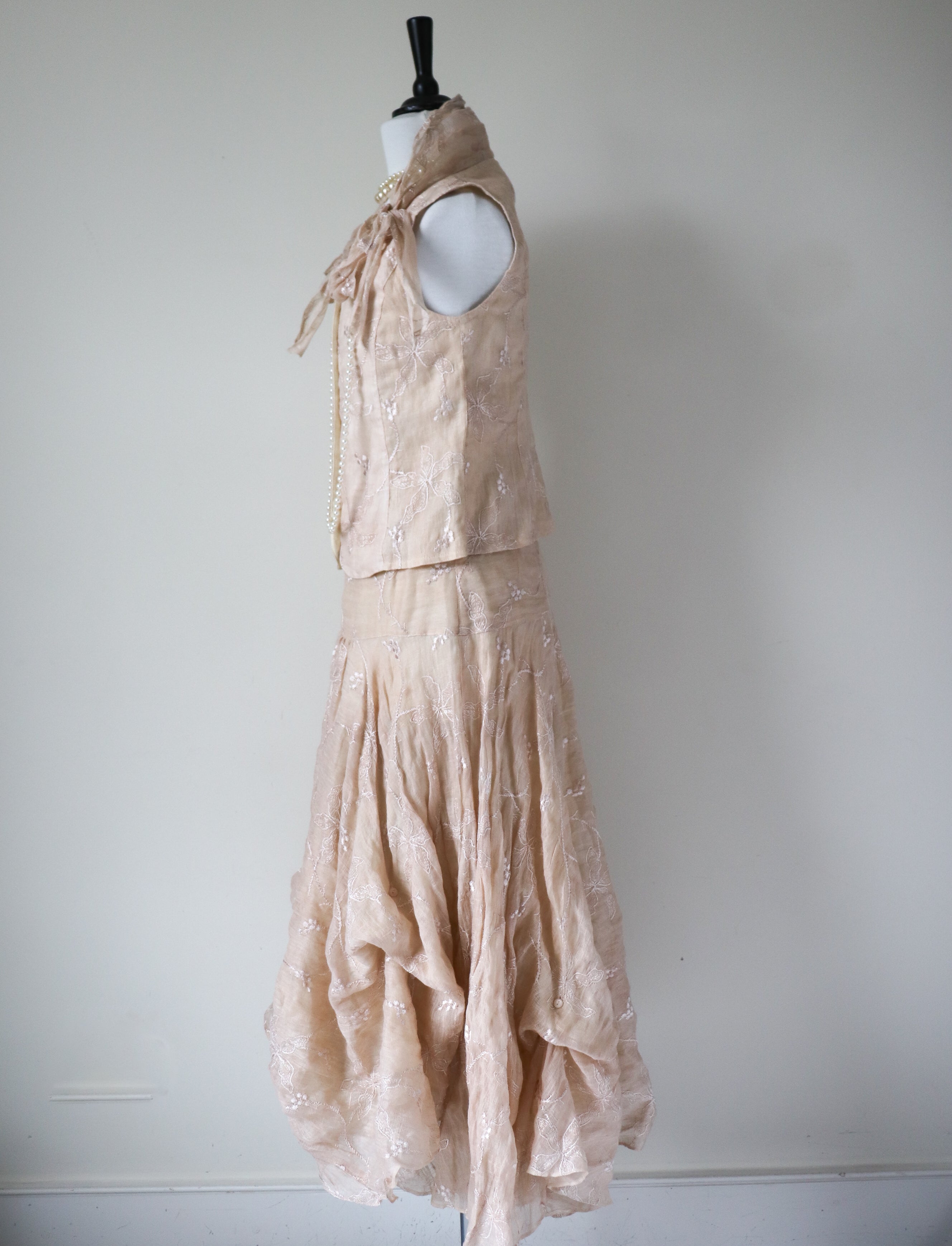 Joyce Ridings Suit - Skirt /  Corset Top - Prom / Wedding - XXS - UK 6 / 8