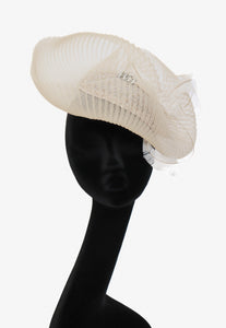 Nerida Fraiman Fascinator Hat - Ascot - Sequins / Feathers - Cream