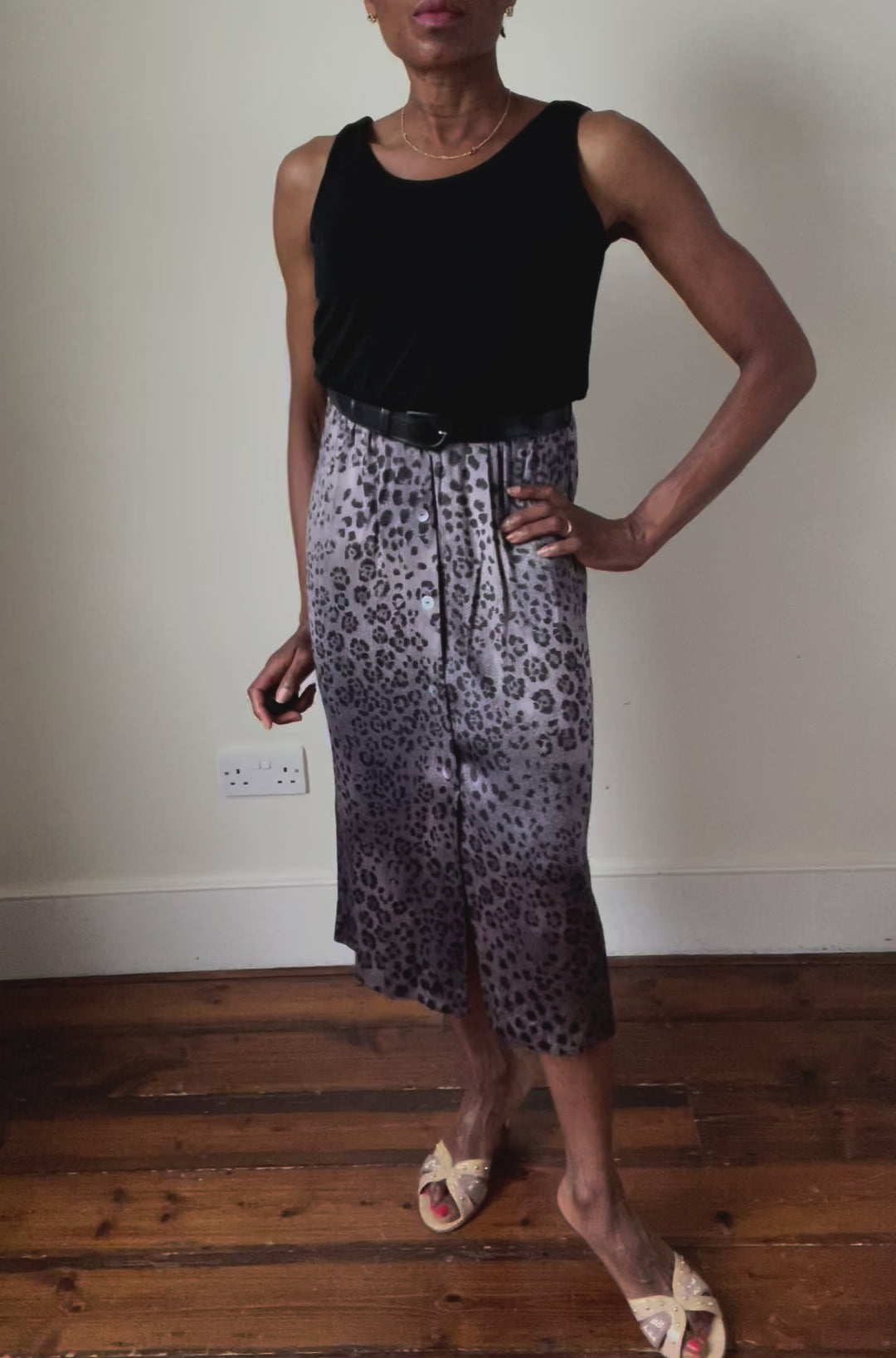 St Michael / M&S Leopard Print Dress - Vintage - Fit S /M -  / UK 10 / 12