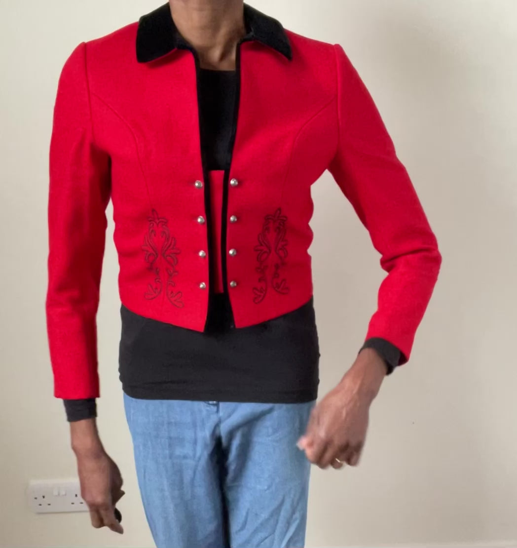 Red Trachten / Riding Jacket - Wool - Vintage Tirol - Hamo Tyroler Loden - S / UK 10