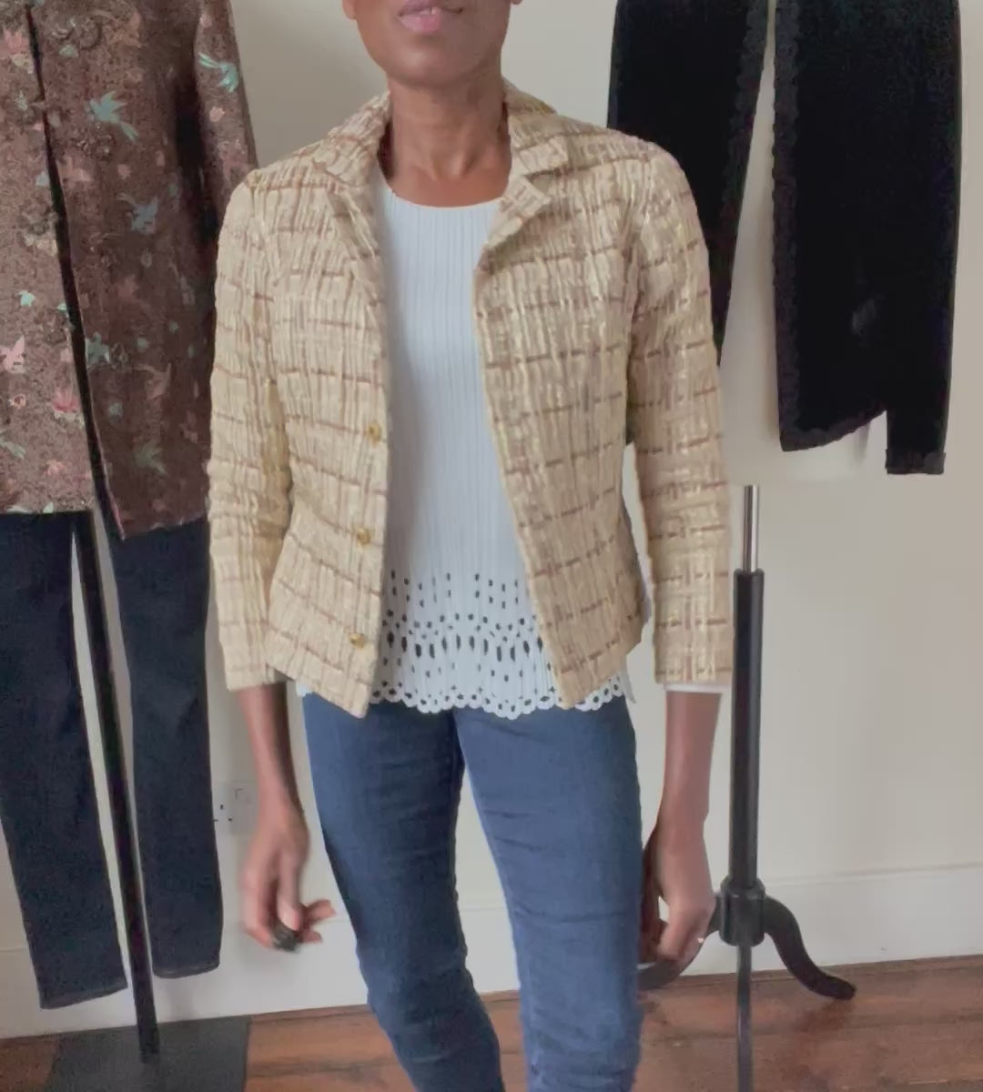 1960s Gold / Cream Jacket - Vintage - S / UK 10